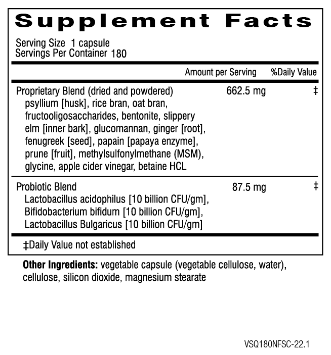 Squeaky Clean supplement facts